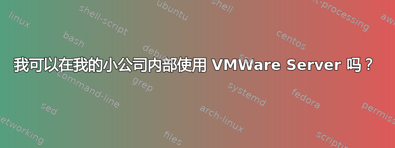 我可以在我的小公司内部使用 VMWare Server 吗？