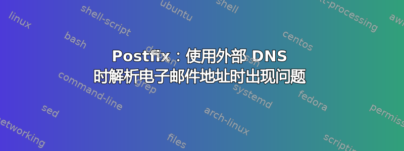 Postfix：使用外部 DNS 时解析电子邮件地址时出现问题