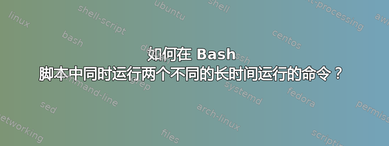 如何在 Bash 脚本中同时运行两个不同的长时间运行的命令？