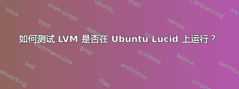 如何测试 LVM 是否在 Ubuntu Lucid 上运行？