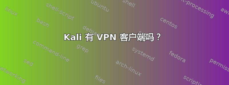 Kali 有 VPN 客户端吗？