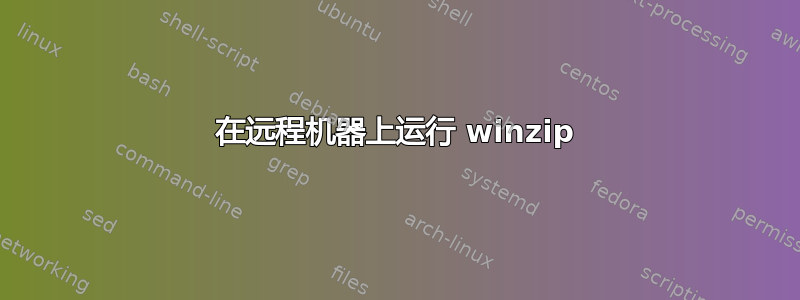 在远程机器上运行 winzip