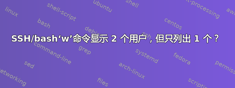 SSH/bash‘w’命令显示 2 个用户，但只列出 1 个？