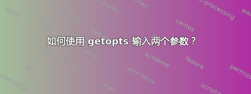 如何使用 getopts 输入两个参数？ 