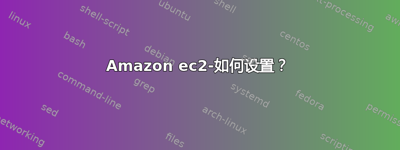 Amazon ec2-如何设置？