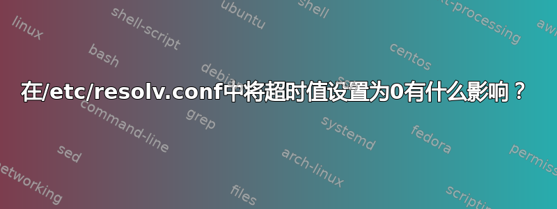 在/etc/resolv.conf中将超时值设置为0有什么影响？