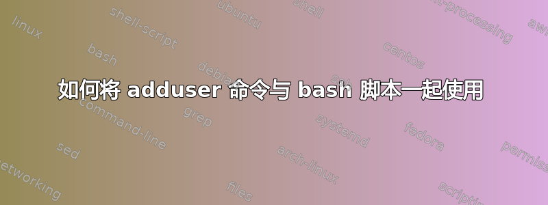 如何将 adduser 命令与 bash 脚本一起使用