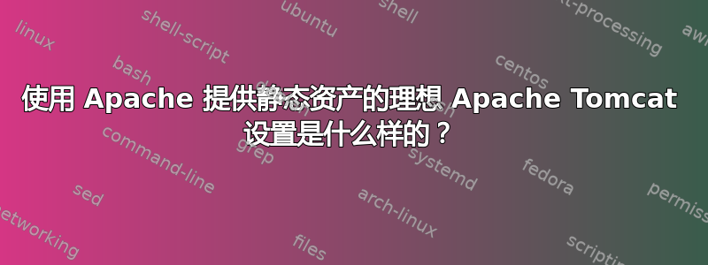 使用 Apache 提供静态资产的理想 Apache Tomcat 设置是什么样的？