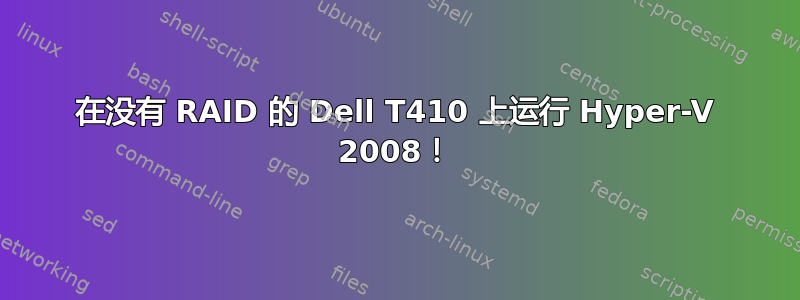 在没有 RAID 的 Dell T410 上运行 Hyper-V 2008！