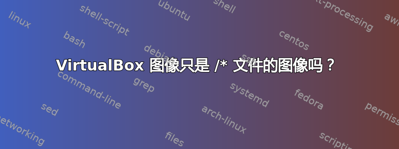 VirtualBox 图像只是 /* 文件的图像吗？