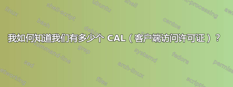 我如何知道我们有多少个 CAL（客户端访问许可证）？