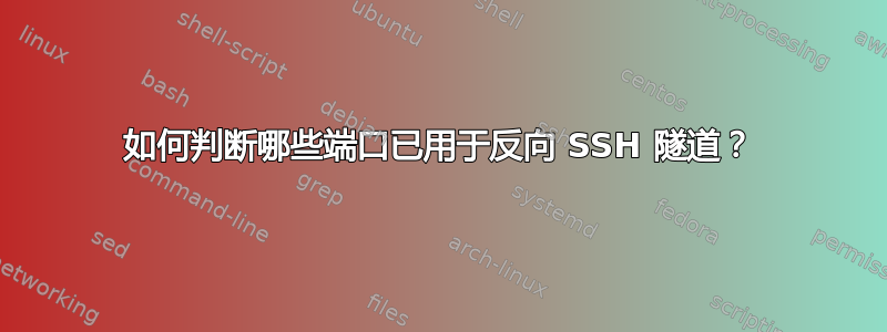 如何判断哪些端口已用于反向 SSH 隧道？