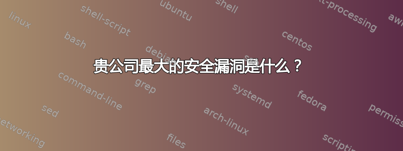 贵公司最大的安全漏洞是什么？