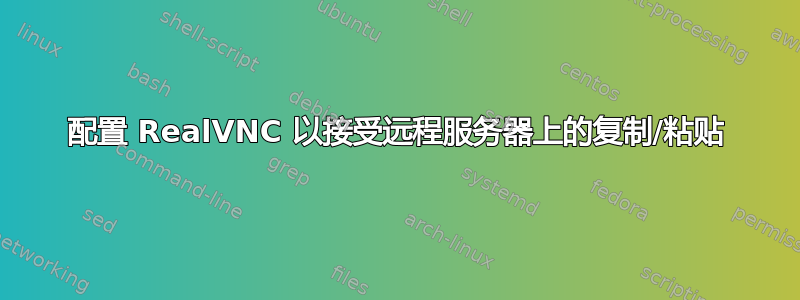 配置 RealVNC 以接受远程服务器上的复制/粘贴