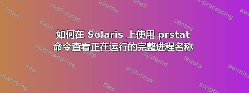 如何在 Solaris 上使用 prstat 命令查看正在运行的完整进程名称