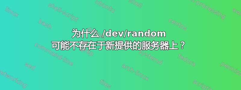 为什么 /dev/random 可能不存在于新提供的服务器上？