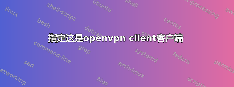 指定这是openvpn client客户端