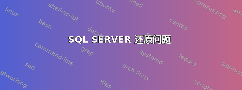 SQL SERVER 还原问题