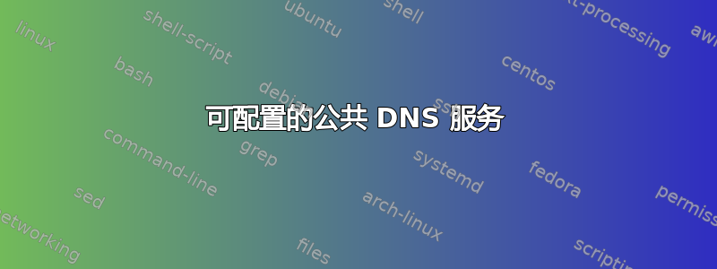 可配置的公共 DNS 服务