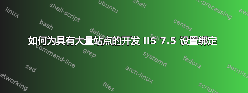 如何为具有大量站点的开发 IIS 7.5 设置绑定