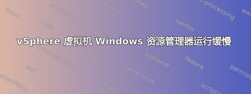 vSphere 虚拟机 Windows 资源管理器运行缓慢