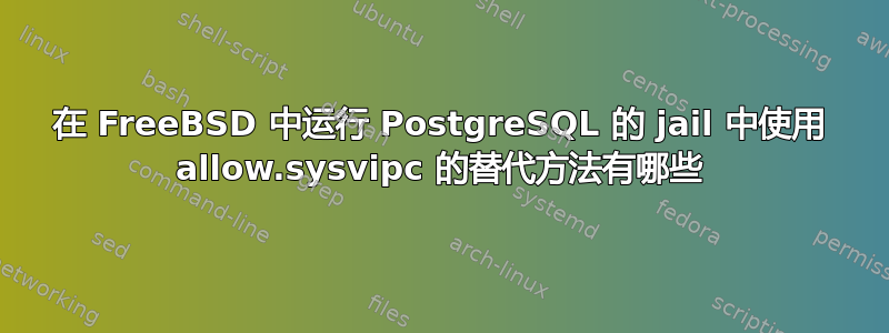 在 FreeBSD 中运行 PostgreSQL 的 jail 中使用 allow.sysvipc 的替代方法有哪些