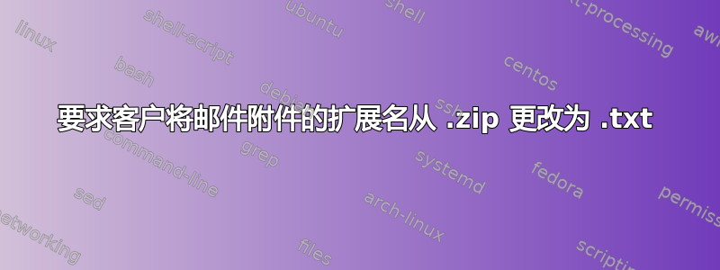 要求客户将邮件附件的扩展名从 .zip 更改为 .txt