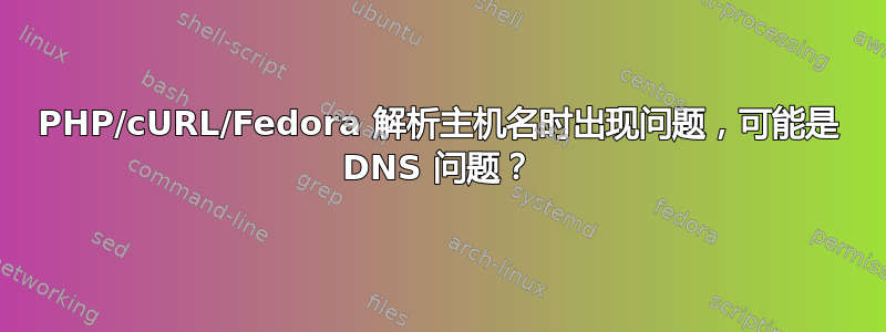 PHP/cURL/Fedora 解析主机名时出现问题，可能是 DNS 问题？