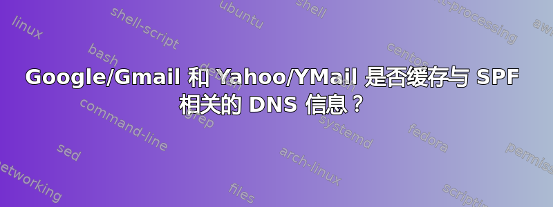 Google/Gmail 和 Yahoo/YMail 是否缓存与 SPF 相关的 DNS 信息？