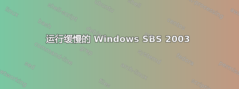 运行缓慢的 Windows SBS 2003