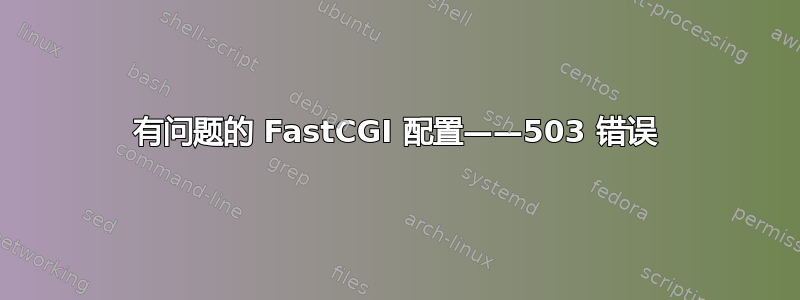 有问题的 FastCGI 配置——503 错误