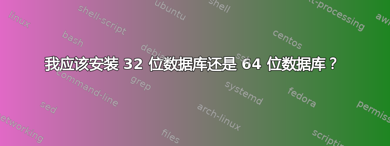 我应该安装 32 位数据库还是 64 位数据库？