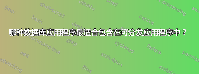 哪种数据库应用程序最适合包含在可分发应用程序中？