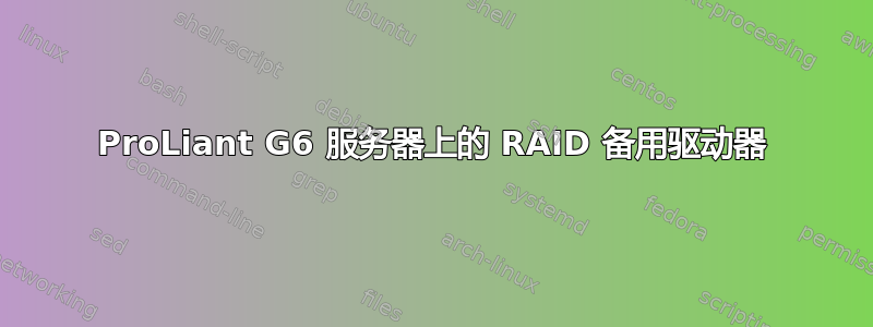 ProLiant G6 服务器上的 RAID 备用驱动器