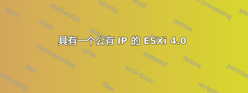 具有一个公有 IP 的 ESXi 4.0