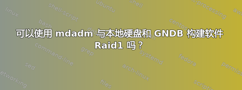 可以使用 mdadm 与本地硬盘和 GNDB 构建软件 Raid1 吗？