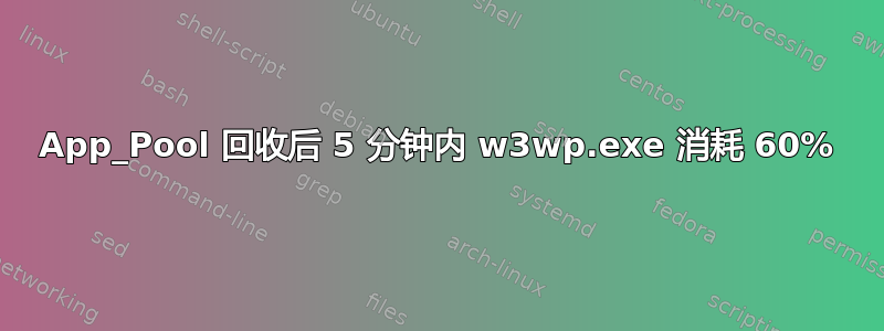 App_Pool 回收后 5 分钟内 w3wp.exe 消耗 60%