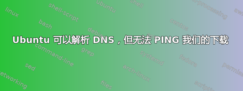 Ubuntu 可以解析 DNS，但无法 PING 我们的下载