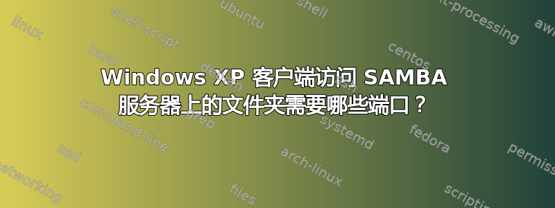 Windows XP 客户端访问 SAMBA 服务器上的文件夹需要哪些端口？