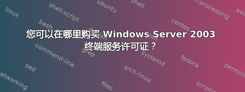 您可以在哪里购买 Windows Server 2003 终端服务许可证？