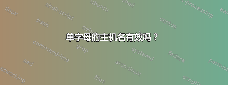 单字母的主机名有效吗？