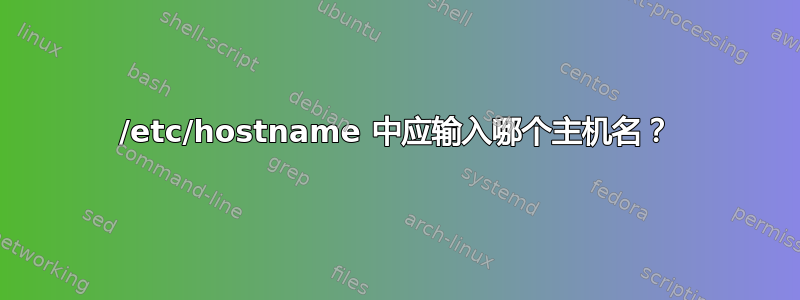 /etc/hostname 中应输入哪个主机名？