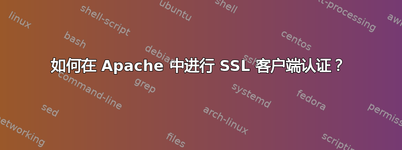 如何在 Apache 中进行 SSL 客户端认证？