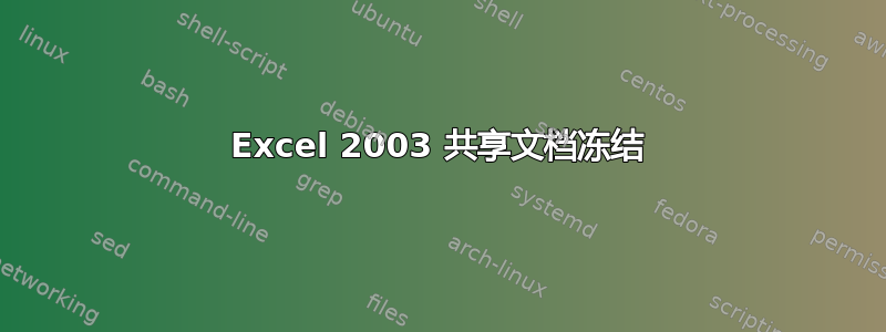 Excel 2003 共享文档冻结