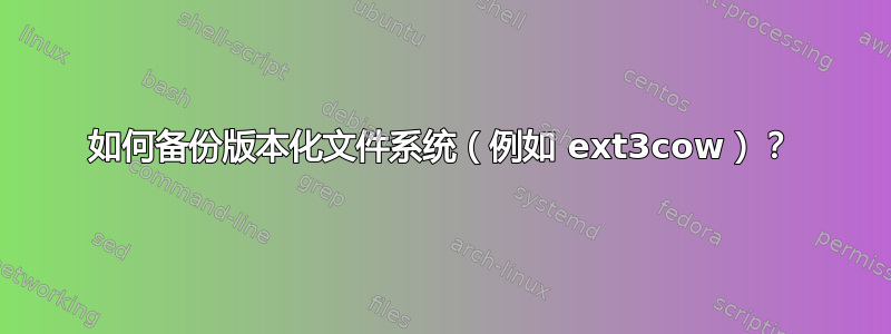 如何备份版本化文件系统（例如 ext3cow）？