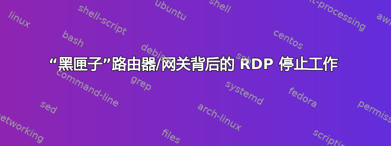 “黑匣子”路由器/网关背后的 RDP 停止工作