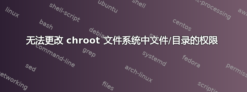 无法更改 chroot 文件系统中文件/目录的权限