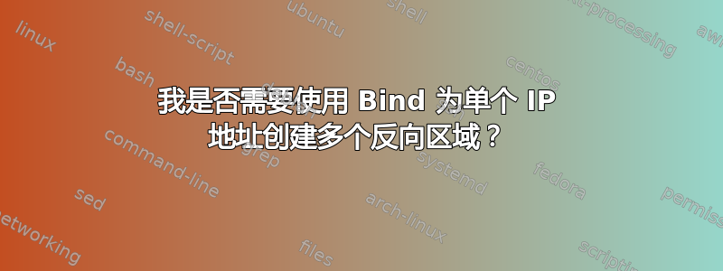 我是否需要使用 Bind 为单个 IP 地址创建多个反向区域？