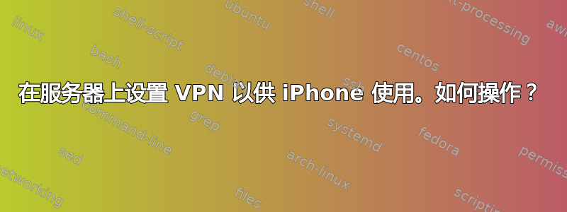 在服务器上设置 VPN 以供 iPhone 使用。如何操作？