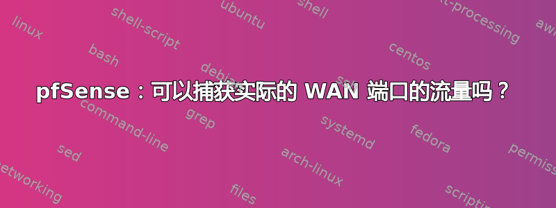 pfSense：可以捕获实际的 WAN 端口的流量吗？